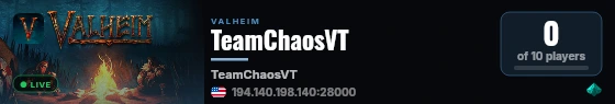 TeamChaosVT live status badge