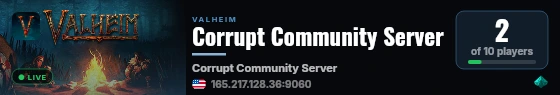 Corrupt Community Server live status badge