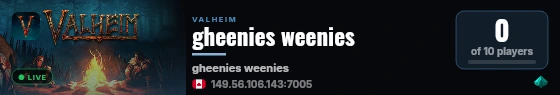 gheenies weenies live status badge