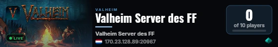 Valheim Server des FF live status badge