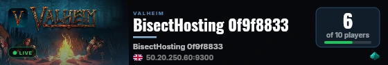 BisectHosting 0f9f8833 live status badge