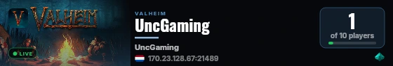 UncGaming live status badge