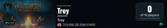 Troy live status badge
