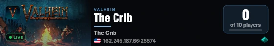 The Crib live status badge