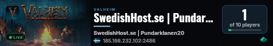 SwedishHost.se | Pundarklanen2026 live status badge