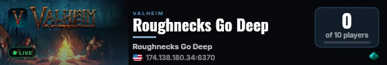 Roughnecks Go Deep live status badge