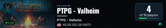 PTPG - Valheim live status badge