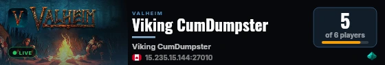 Viking CumDumpster live status badge