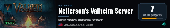 Nellerson's Valheim Server live status badge