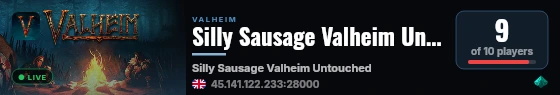 Silly Sausage Valheim Untouched Money Stonks live status badge