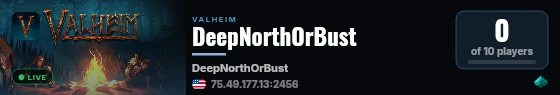 DeepNorthOrBust live status badge