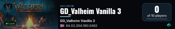 GD_Valheim Vanilla 3 live status badge