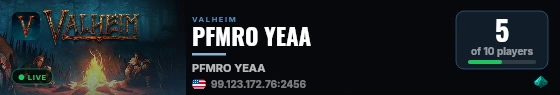 PFMRO YEAA live status badge