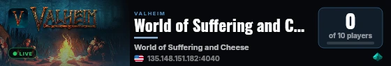 World of Suffering and Cheese live status badge