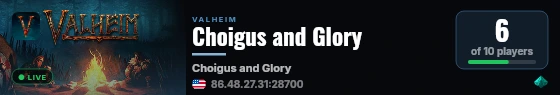Choigus and Glory live status badge