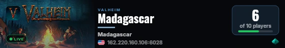 Madagascar live status badge