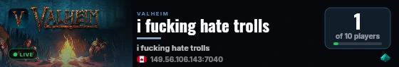 i fucking hate trolls live status badge