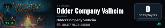 Odder Company Valheim live status badge