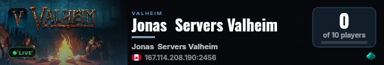 Jonas  Servers Valheim live status badge