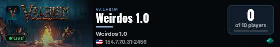 Weirdos 1.0 live status badge