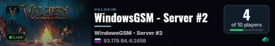 WindowsGSM - Server #2 live status badge