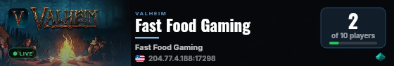 Fast Food Gaming live status badge