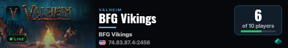 BFG Vikings live status badge