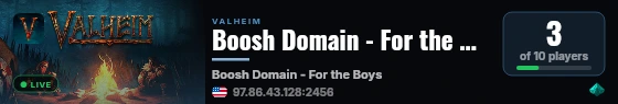 Boosh Domain - For the Boys live status badge