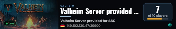 Valheim Server provided for SBG Community! live status badge