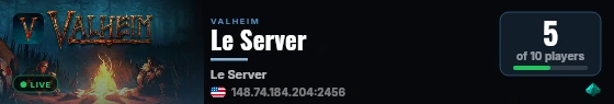 Le Server live status badge