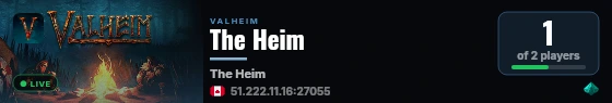 The Heim live status badge