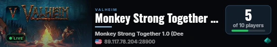 Monkey Strong Together 1.0 (Deep North) live status badge