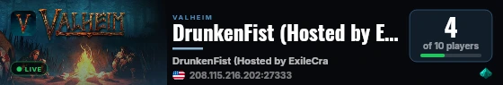 DrunkenFist (Hosted by ExileCraft) live status badge