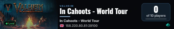 In Cahoots - World Tour live status badge