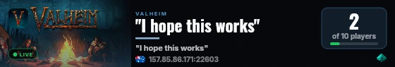 "I hope this works" live status badge