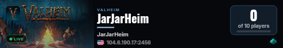 JarJarHeim live status badge