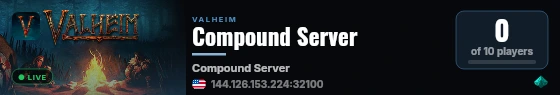 Compound Server live status badge