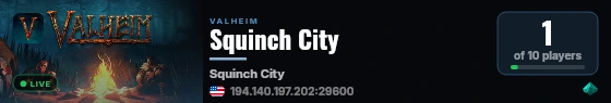 Squinch City live status badge