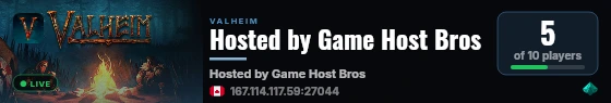 Hosted by Game Host Bros live status badge