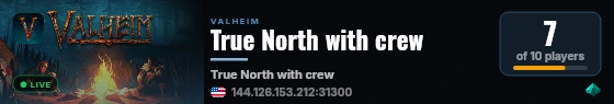 True North with crew live status badge