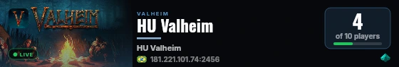 HU Valheim live status badge