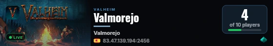 Valmorejo live status badge
