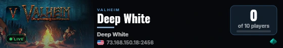 Deep White live status badge