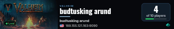 budtusking arund live status badge