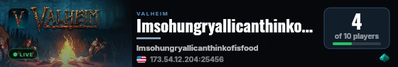 Imsohungryallicanthinkofisfood live status badge