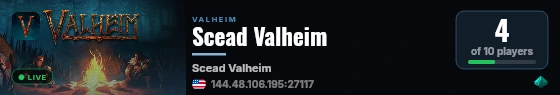 Scead Valheim live status badge