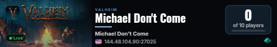 Michael Don't Come live status badge