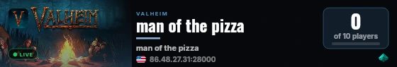 man of the pizza live status badge