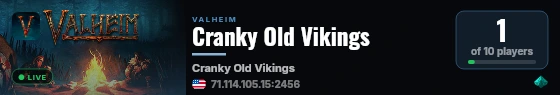 Cranky Old Vikings live status badge