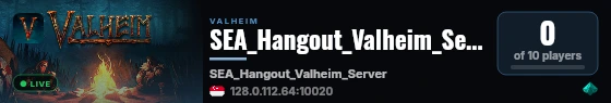 SEA_Hangout_Valheim_Server live status badge